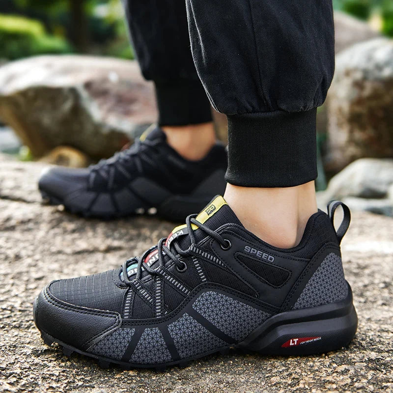 Chaussures de randonnée homme résistantes à l'eau à tige mi-haute, antidérapantes
