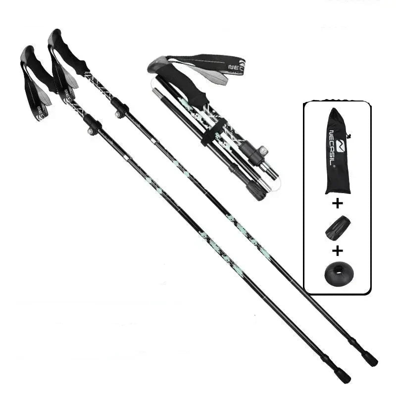 Bâton de randonnée télescopique ultraléger, pliable pour marche nordique