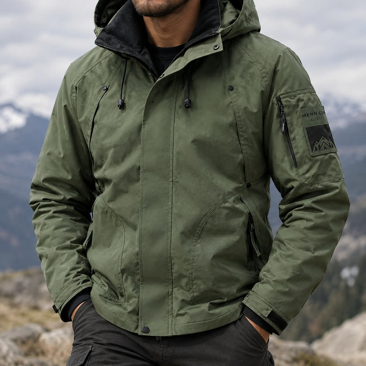 Veste de randonnée homme softshell à capuche, coupe-vent