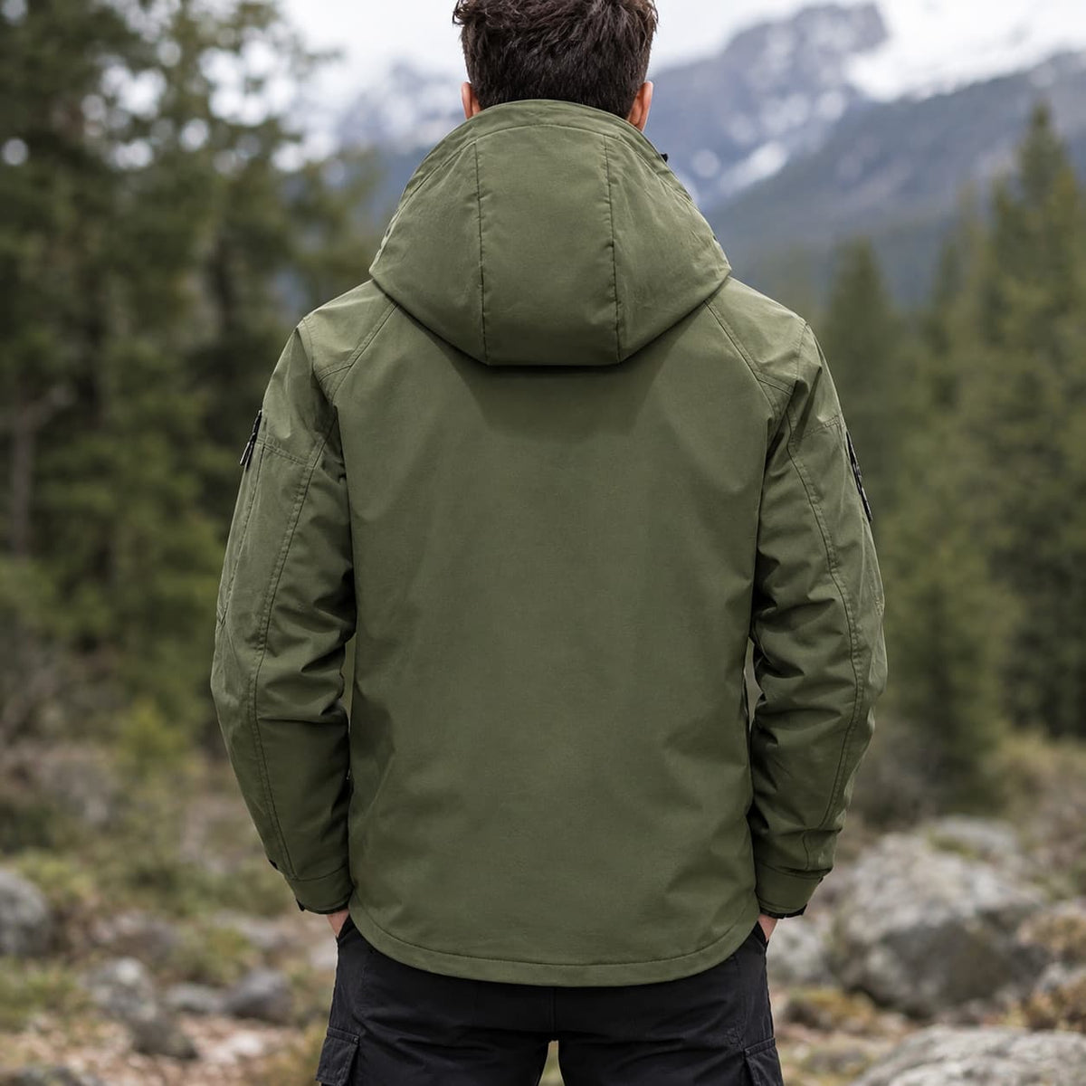 Veste de randonnée homme softshell à capuche, coupe-vent