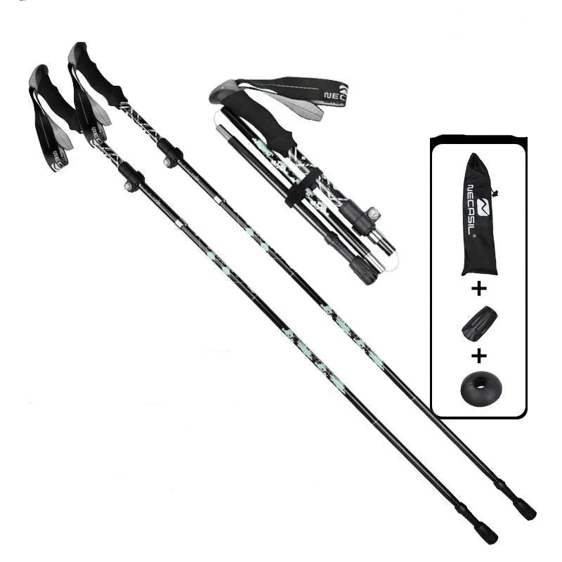 Bâton de randonnée télescopique ultraléger, pliable pour marche nordique