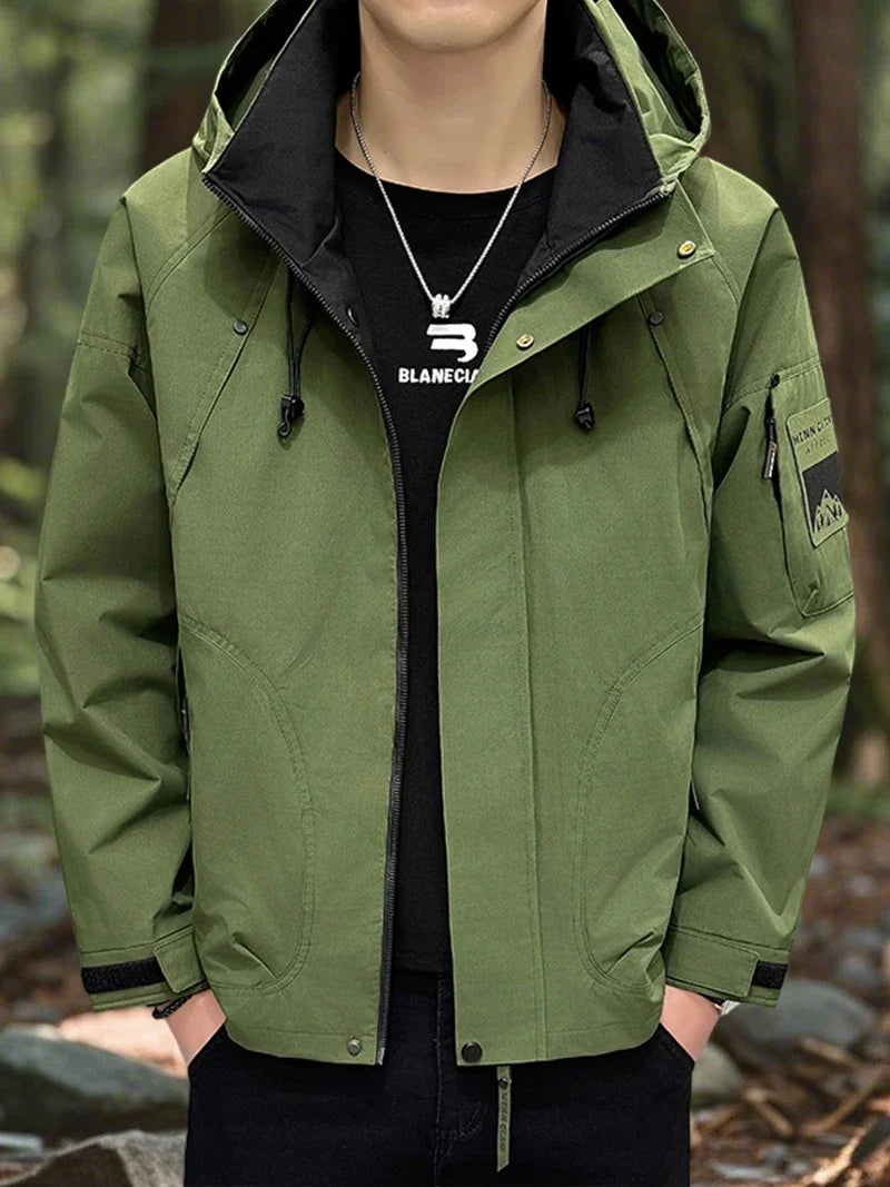 Veste de randonnée homme softshell à capuche, coupe-vent