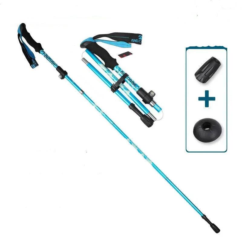 Bâton de randonnée télescopique ultraléger, pliable pour marche nordique