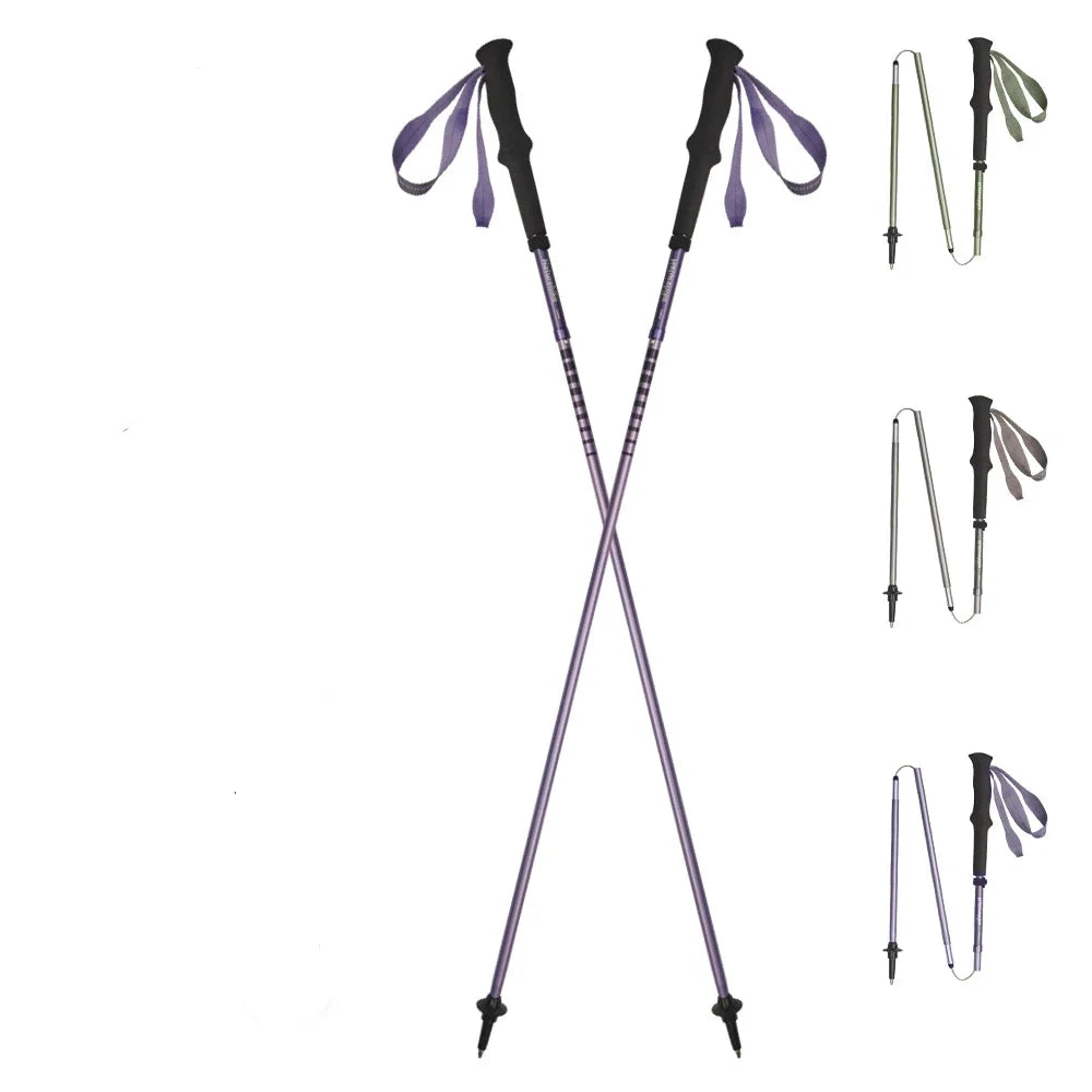 Bâton de randonnée pliable à ouverture rapide, aluminium